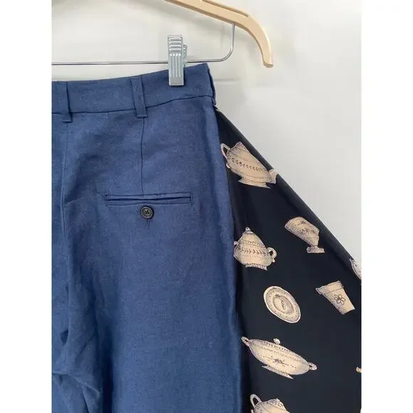 Puppets and Puppets Navy Blue Black Teapot Wide Leg Skant Trouser Pant 4 NWT - Picture 9 of 11